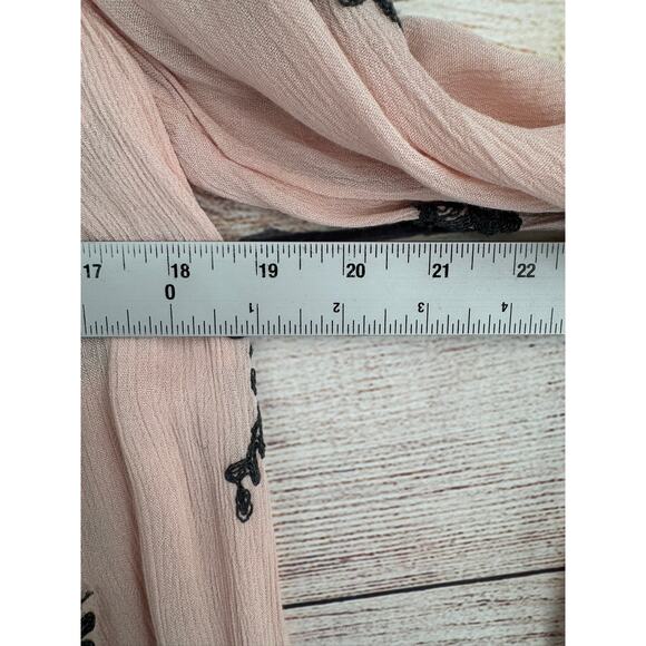 Free People Floral Embroidered Open Back Mini Dress Womens Medium Pink Gray - Picture 11 of 12